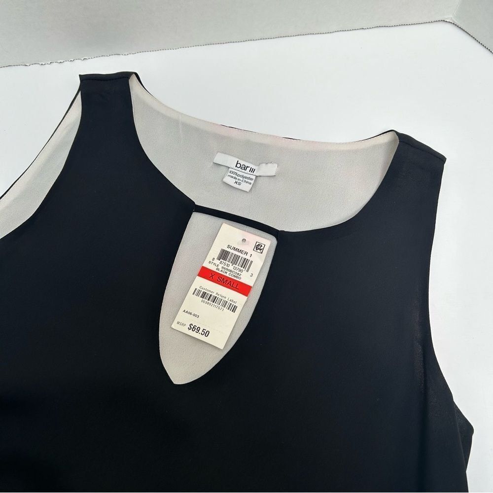 Bar III NWT‎ Black & White Polyester Sleeveless Dress size XS